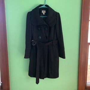 Worthington Black Double-Breasted Pea Coat S